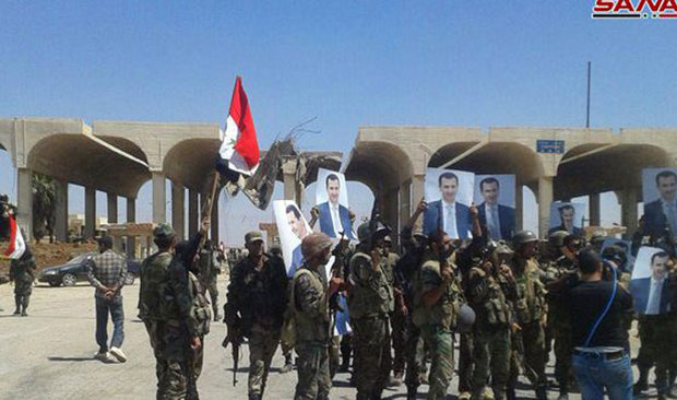  الجيش السوري ينتشر في معبر نصيب الحدودي مع الأردن