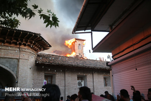 Oldest mosque in Mazandaran catches fire