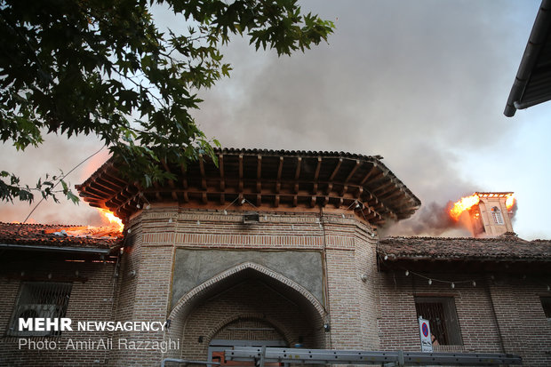 آتش سوزی در مسجد جامع ساری