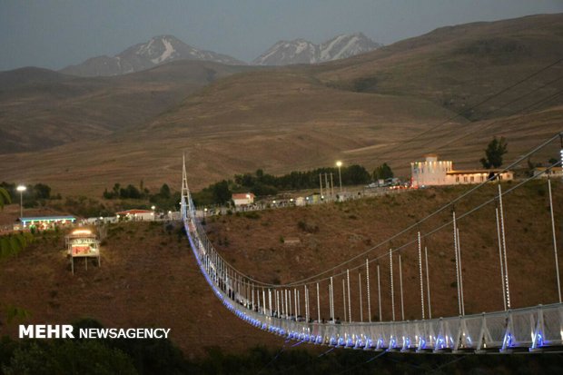 Iran’s longest pedestrian suspension bridge in Ardabil