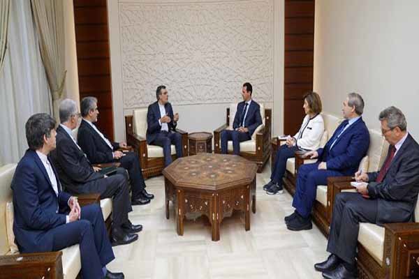 الرئيس السوري يلتقي بجابري أنصاري في دمشق