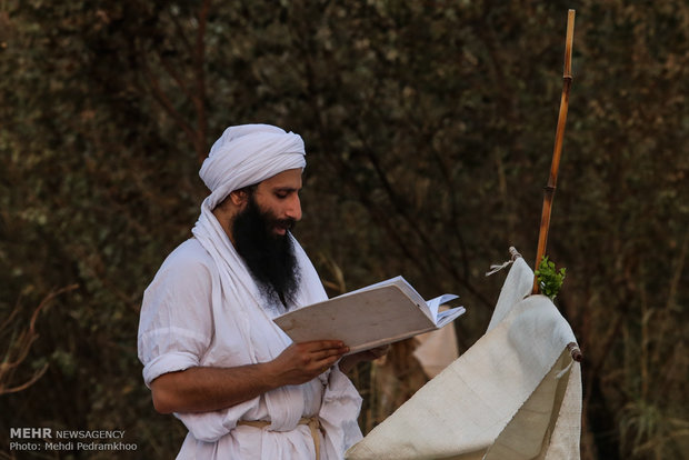 Mandaeans performing baptism in Karun River