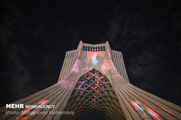 هزار توی زمان در برج Video mapping at Tehran’s Azadi Tower
