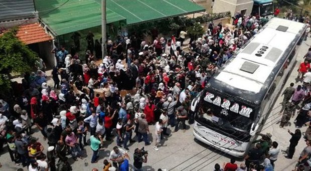 2nd batch of al-Fu'ah & Kafriya locals arrive in Lattakia city