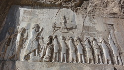 A view of Bisotun, a UNESCO-registered bas-relief in Kermanshah province