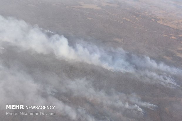 Aerial photos of Hoor Al-Azim wildfire