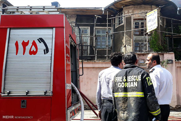 Fire consume historic house in northern Iran