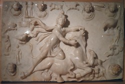 “Mithra killing the Bull”, one of the loaned objects at Tehran’s Louvre show, which ended on March 5 at the National Museum of Iran.