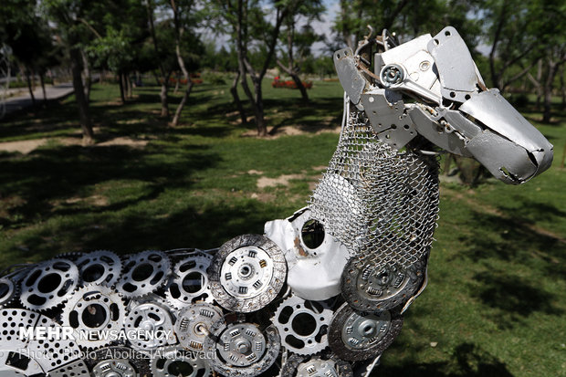 Tehran hosts sculpture made from recycled materials