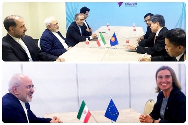 Zarif meets with ASEAN sec. gen., EU chief