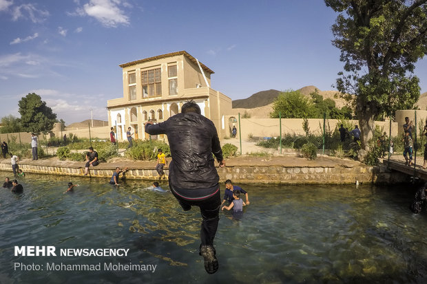 Swimming at Cheshmeh Ali, 'Yaylak of Qajar kings'