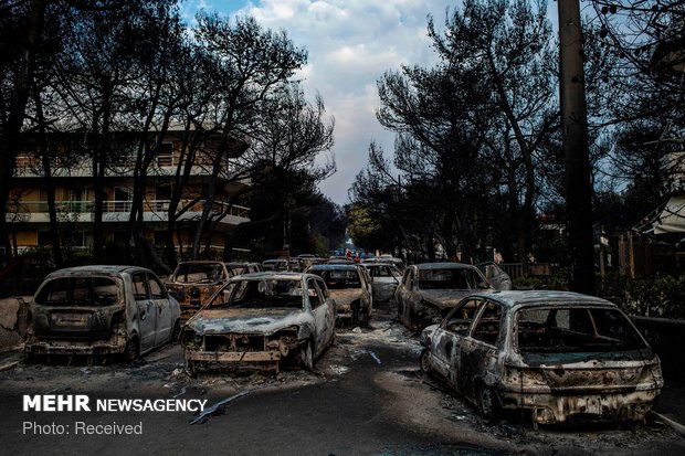 Yunanistan'da orman yangını