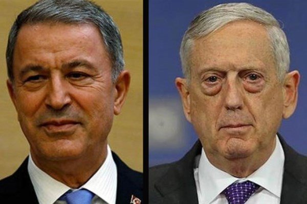 گفتگوی تلفنی وزیران دفاع ترکیه و آمریکا پیرامون سوریه و تروریسم