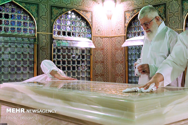 Dust Clearing ceremony at Imam Reza Shrine