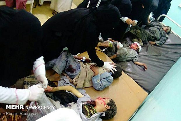 حمله وحشیانه جنگنده‌های سعودی به اتوبوس دانش آموزان یمنی