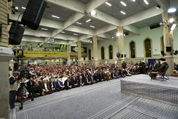 Various groups  of people meet with Leader