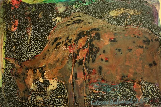 نمایشگاه نقاشی «گاو» در شیراز برپاست