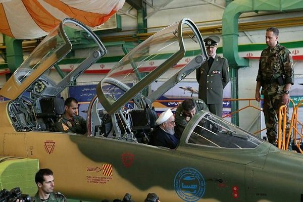 VIDEO: Rouhani attends test-flight of fighter/trainer jet Kosar 