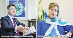 Ambassador of the Republic of Korea to Iran, Ryu Jeong-Hyun WFP Representative and Country Director in Iran, Negar Gerami
