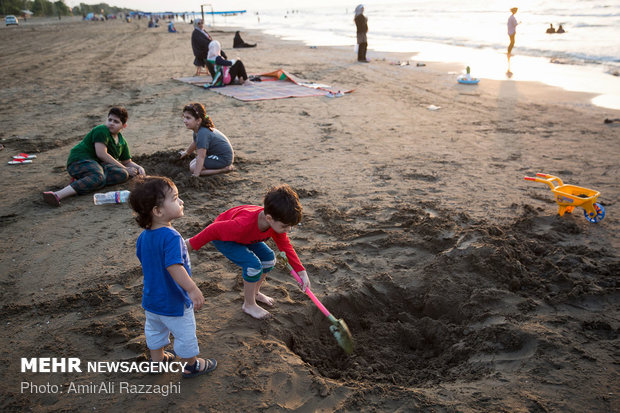 Beach tourism at Caspian Sea