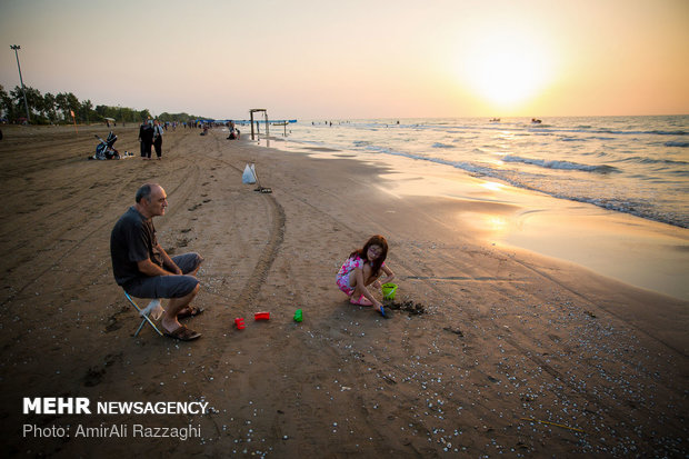 Beach tourism at Caspian Sea