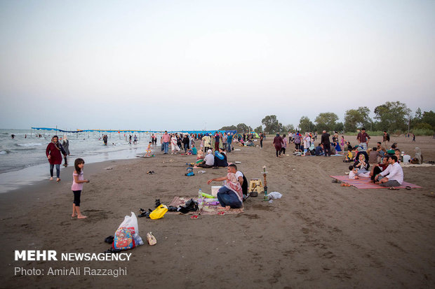 Beach tourism at Caspian Sea