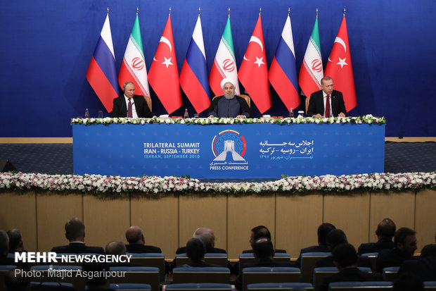 Press conference of Tehran Trilateral Summit on Syria