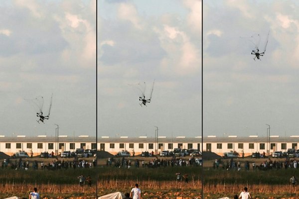 متظاهرون في غزة يسقطون طائرة إسرائيلية مسيّرة