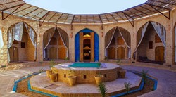 An interior view of the 16th-century Zeinodin caravanserai in Yazd province