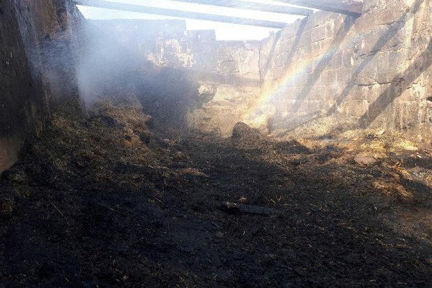 آتش‌سوزی در یک انبار کاه در شهرستان پلدختر