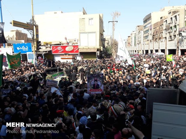 Ahvaz holds funeral for 24 martyrs of terror attack