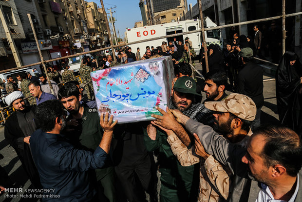 Ahvaz holds funeral for 24 martyrs of terror attack