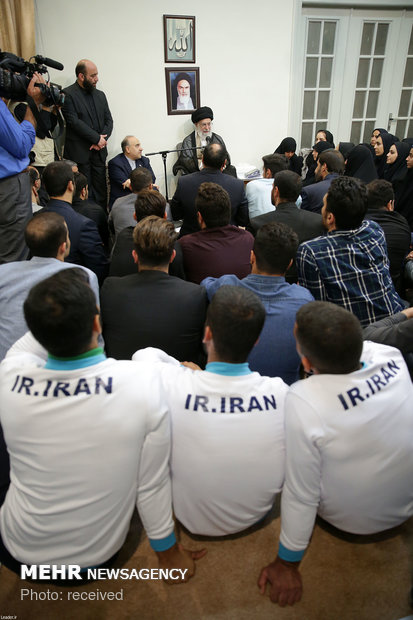 Leader's meeting with medal winners at 2018 Asian Games