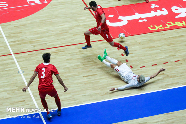 Iran vs Japan futsal match in intl. tournament