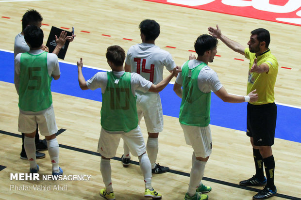 Iran vs Japan futsal match in intl. tournament