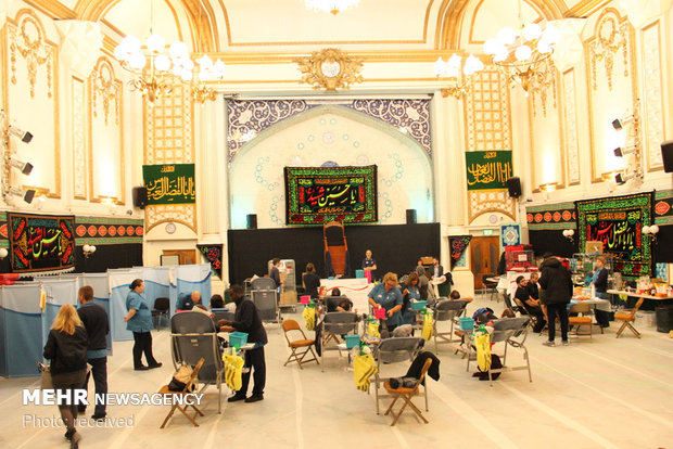 مراسم اهدای خون در ماه محرم در مرکز اسلامی انگلیس