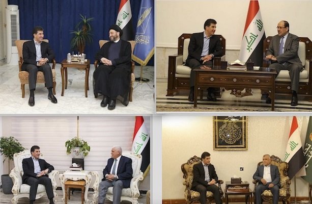 دیدارەکانی نێچیرڤان بارزانی لەگەڵ سەرکردەکانی عێراق لە بەغدا