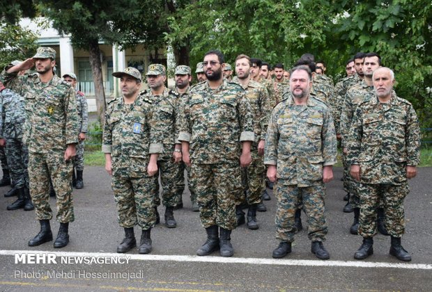 صبحگاه مشترک نیروهای مسلح شهرستان مرزی آستارا به مناسبت هفته ناجا