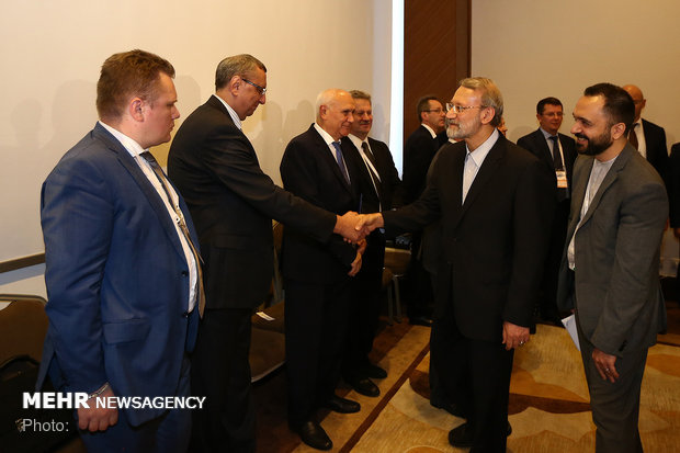 دیدار علی لاریجانی رئیس مجلس شورای اسلامی با رئیس دومای دولتی فدراسیون روسیه