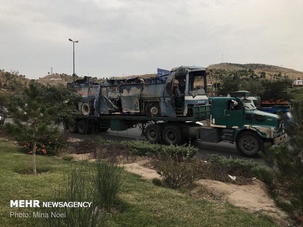 2 کشته در واژگونی اتوبوس دانش آموزان در تبریز