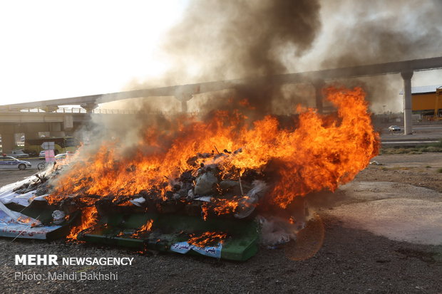 Disposal of 1,700 kg of narcotics in Qom