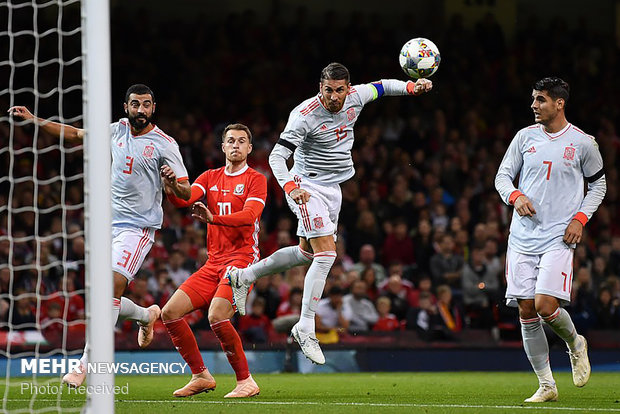 دیدار تیم های ملی ولز و اسپانیا