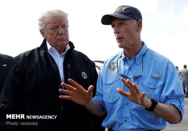 بازدید ترامپ از مناطق طوفان زده فلوریدا‎