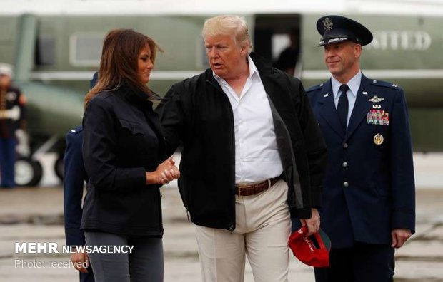 بازدید ترامپ از مناطق طوفان زده فلوریدا‎