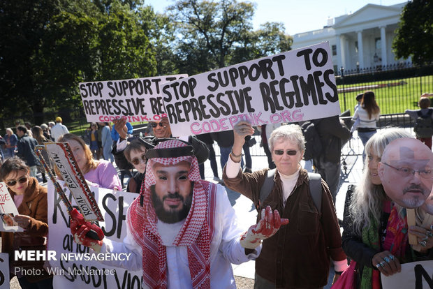 Beyaz Saray'ın önünde Suudi Arabistan karşıtı protesto