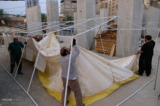 آماده سازی موکب فدائیون سیده زینب سلام الله