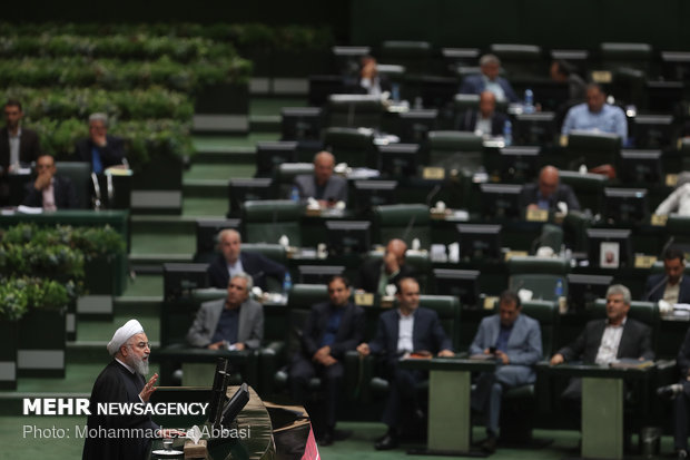 Iranian Parliament session with Rouhani in attendance