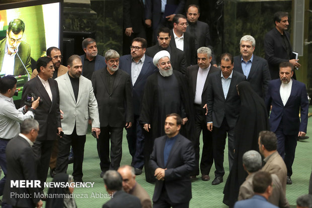 Iranian Parliament session with Rouhani in attendance