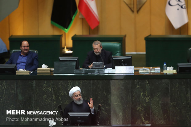 Iranian Parliament session with Rouhani in attendance