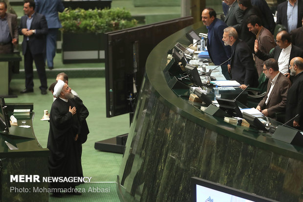 Iranian Parliament session with Rouhani in attendance
